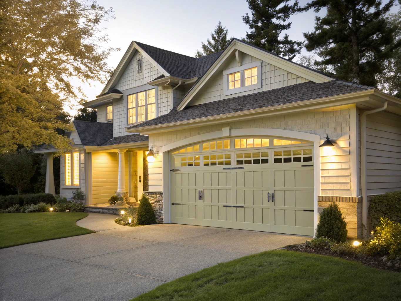 Happy customer with repaired garage door