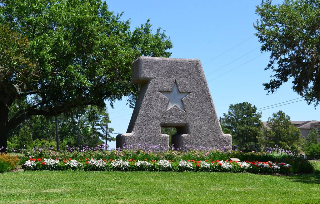 Atascocita Texas landmark letter A monument with star